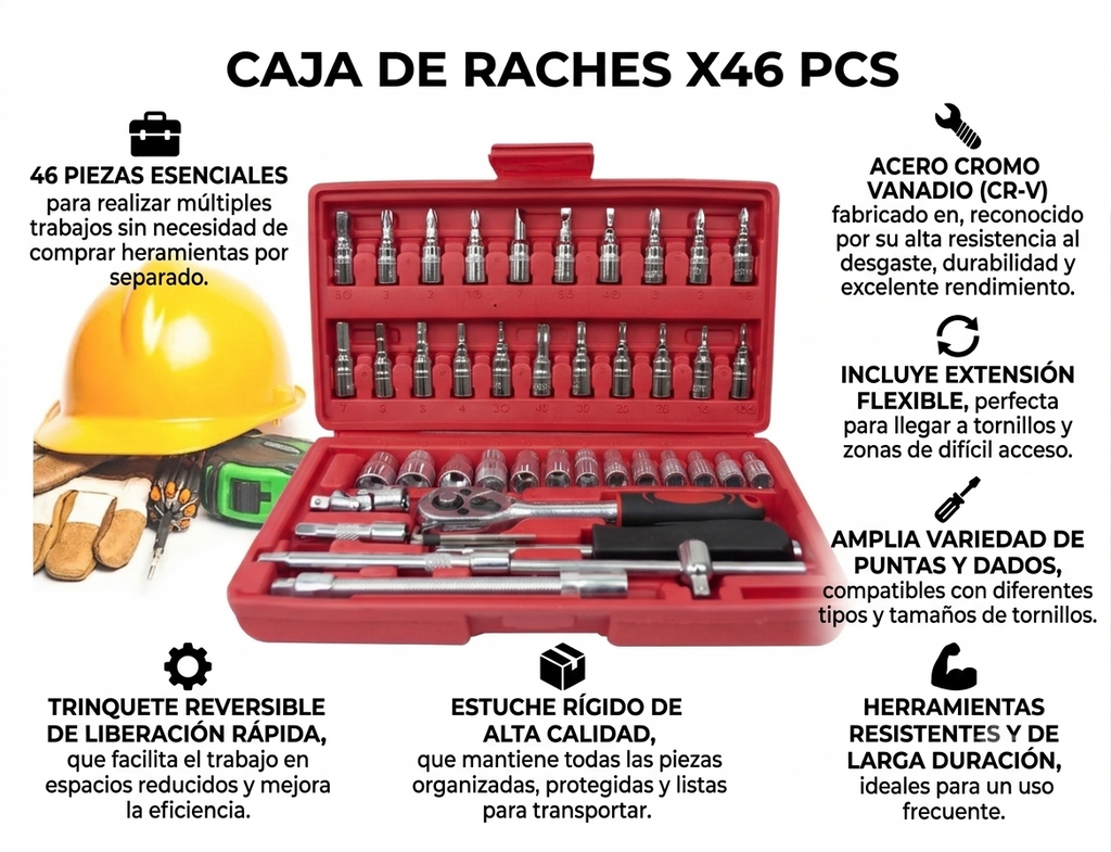 CAJA DE RACHES X46 PCS